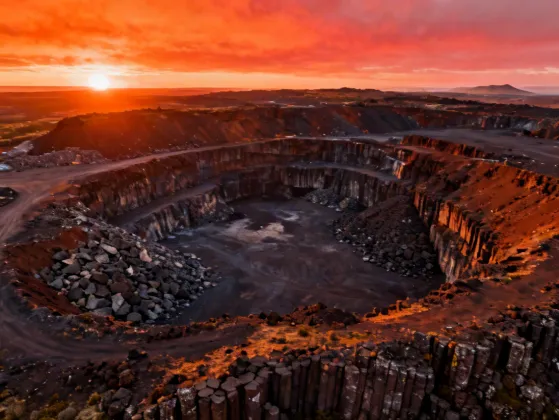 Volcanic basalt rock — raw material for ROCKWOOL stone wool