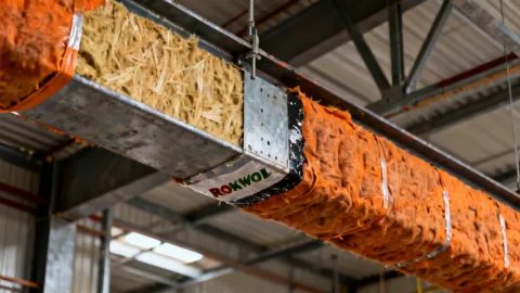 ROCKWOOL fire protection insulation on structural steel